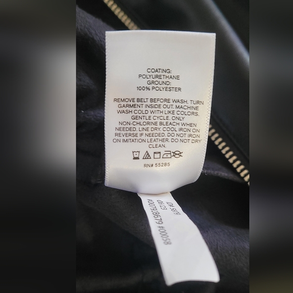 NWT! Express Faux Leather Women's Straight-Leg Belted Jumpsuit Size XS - Picture 10 of 17